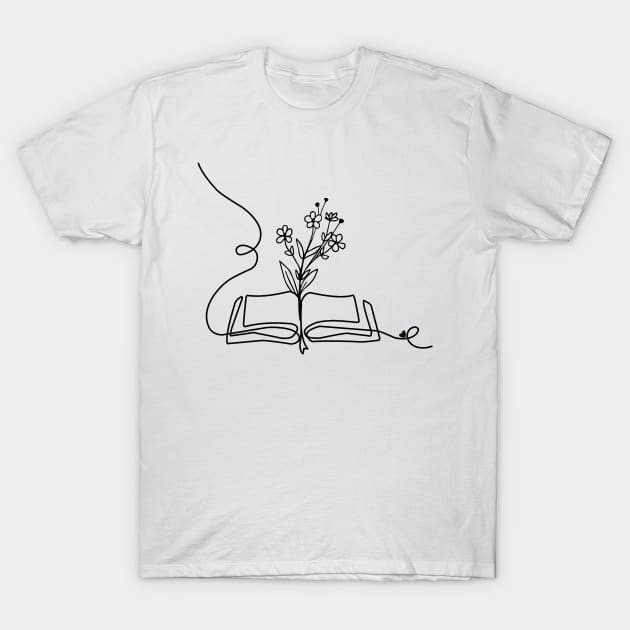 Flowers growing from book T-Shirt by ZenNature